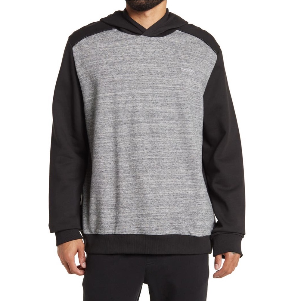 Calvin Klein Mens Black & Grey Hooded Long Sleeves Sweater Size Small New W/Tag